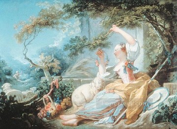古典的 Painting - 羊飼い 1752 享楽主義 ジャン・オノレ・フラゴナール 古典的ロココ